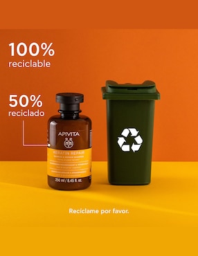 Shampoo reparador para cabello seco Con Miel y Keratina Apivita 250 ml