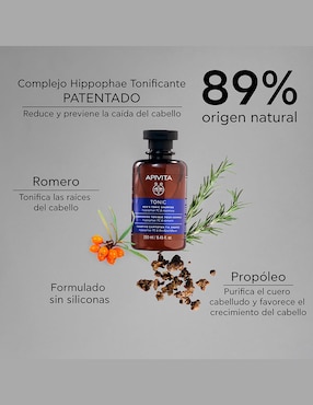 Shampoo anticaída para cabello débil para caballero Apivita Tonic 250 ml