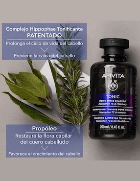 Shampoo anticaída para cabello débil para caballero Apivita Tonic 250 ml