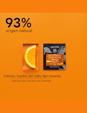Mascarilla facial Orange para hidratar Apivita Express Beauty