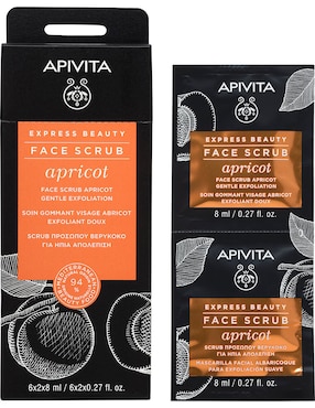 Mascarilla facial apricot para exfoliar Apivita Express Beauty