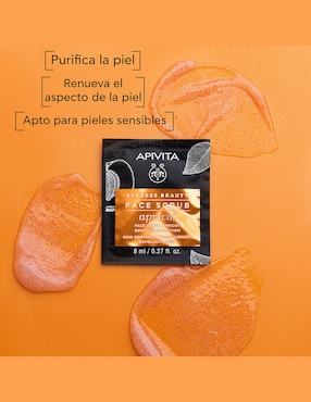 Mascarilla facial apricot para exfoliar Apivita Express Beauty