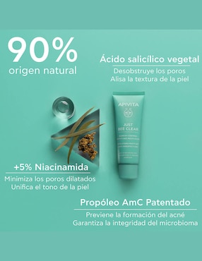 Crema facial recomendada para matificar e hidratar día y noche Apivita Just bee clear para piel mixta y grasa
