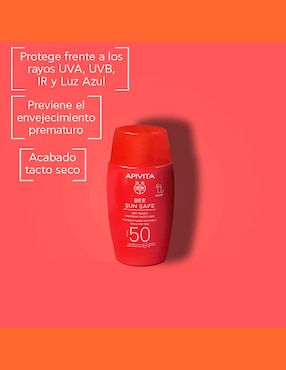 Protector solar FPS 50+ Dry Touch Invisible Face Fluid Apivita Bee Sun Safe 50 ml