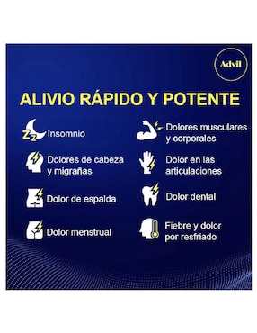Tabletas para desinflamar y aliviar dolor intenso Advil Pm Nocturno
