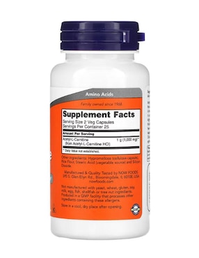 Acetyl- L-Carnitine Now con vitaminas y minerales de 50 cápsulas