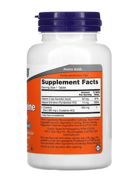 L-Cysteine Now con vitaminas y minerales de 100 tabletas