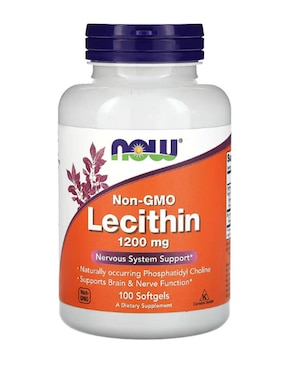Non-GMO Lecithin Now con vitaminas y minerales de 100 cápsulas