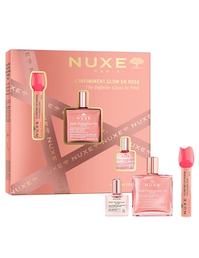 Kit tratamiento facial Nuxe - Infinite Glow In Pink hidratante Nuxe Huile Prodigieuse