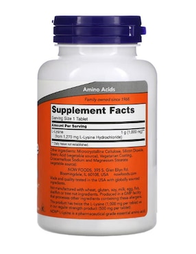 L-Lysine Now con lisina de 100 tabletas