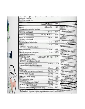 Optimal prenatal Seeking Health con Vitaminas y minerales de 240 cápsulas