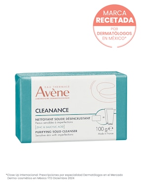 Limpiador facial Cleanance barra exfoliante facial sin jabón piel grasa 100 g Avène para acné