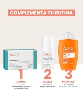 Limpiador facial Cleanance barra exfoliante facial sin jabón piel grasa 100 g Avène para acné