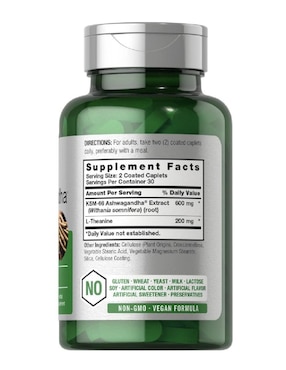 KSM-66 Ashwagandha Horbaach sabor natural de 60 tabletas