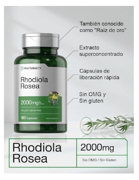 Rhodiola Rosea Horbaach con Rhodiola Rosea de 180 cápsulas