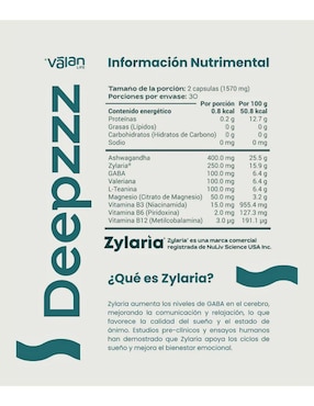 Deepzzz Valan con Ashwagandha y Magnesio de 60 pzas