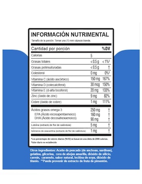Ocuvite Adultos 50 Bausch & Lomb con Vitamina C, Vitamina D, Vitamina E, Zinc, Omega-3, Luteina, Zeaxantina de 150 cápsulas