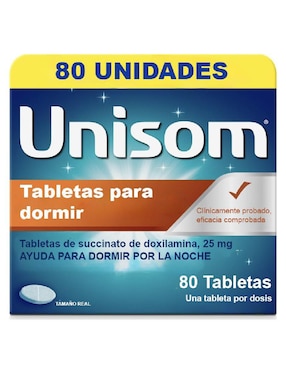 Tabletas para dormir Doxilamina 25 mg Unisom de 80 cápsulas