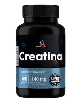 Creatina súper premium Raíces Pro sin sabor de 100 cápsulas