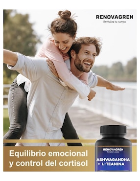 Ksm-66 ashwagandha + l-teanina 800mg Renovagren de 60 tabletas