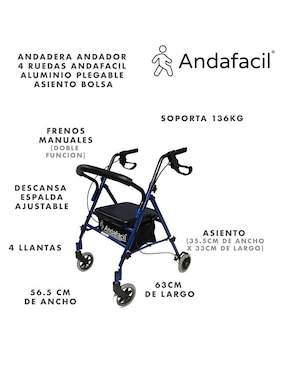 Andadera Andafacil con 4 ruedas