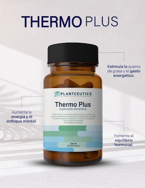 Thermo plus activa el metabolismo, favorece la quema de grasas y potencia tus niveles de energía, suplemento de alta calidad Plantceutics con tongkat ali con sinefrina de 90 cáp
