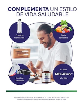 2 Fibras prebiotic blend Megabiotic con inulina (FOS) orgánica proveniente del agave azul de 120 cápsulas