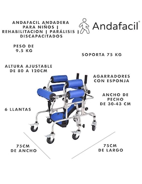 Andadera Andafacil para rehabilitación para niños