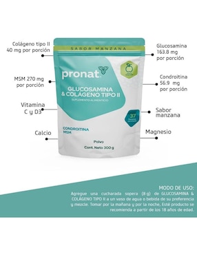 Set de suplementos de omega 3 salmón plus, glucosamina & colágeno tipo II Pronat diferentes sabores