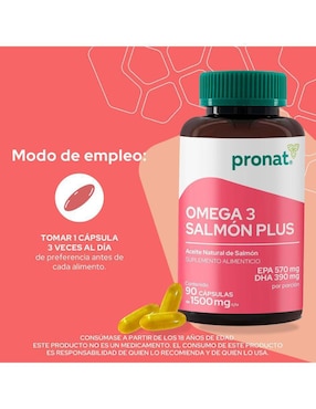 Set de suplementos de omega 3 salmón plus, glucosamina & colágeno tipo II Pronat