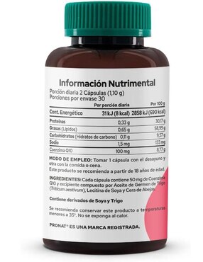 Set de suplementos alimenticios de Coenzima Q10 y Prosunat Pronat