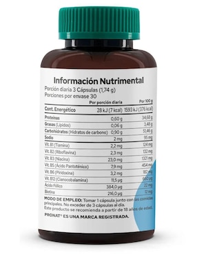 Set de suplementos alimenticios de Coenzima Q10 y natural B complex Pronat con complejo B y levadura de cerveza
