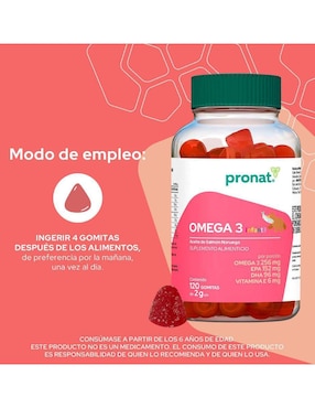 Set de suplementos alimenticios de Omega 3 infantil gomitas y glucosamina & colágeno tipo II Pronat de diferentes sabores