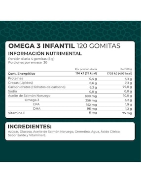 Set de suplementos alimenticios de Omega 3 infantil gomitas y Coenzima Q10 Pronat con DHA, EPA y vitamina E de diferentes sabores