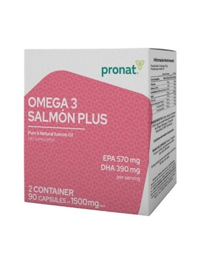 Set de suplementos alimenticios de Omega 3 salmón plus dúo y glucosamina & colágeno tipo II Pronat con DHA, EPA y vitamina E