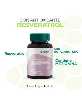 Set de suplementos alimenticios de Omega 3 salmón plus dúo y resveratol con antioxidante Pronat con DHA, EPA y vitamina E