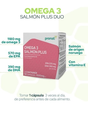 Set de suplementos de omega 3 salmón plus dúo e infantil gomitas Pronat con DHA, EPA y vitamina E de diferentes sabores