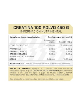 Set de suplementos alimenticios de creatina 100 en polvo y creatina monohidrato Prowinner
