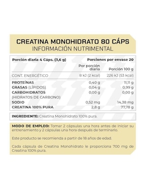Set de suplementos alimenticios de creatina 100 en polvo y creatina monohidrato Prowinner