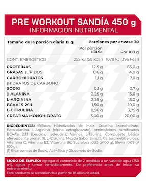 Set de suplementos alimenticios de preworkout sandia y amino 2000 bcaa Prowinner