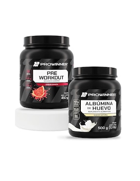Set de suplementos de PreWorkout Sandia y Albúmina de Huevo Prowinner con aminoácidos