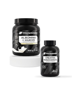 Set de suplementos alimenticios de albúmina de huevo y creatina monohidrato Prowinner
