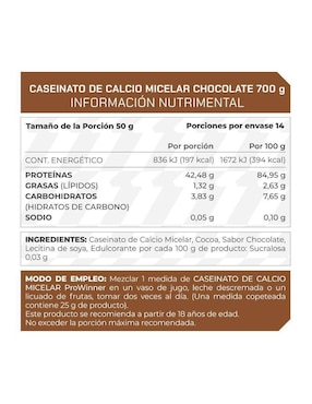 Set de suplementos alimenticios de preworkout sandia y caseinato de calcio micelar chocolate Prowinner