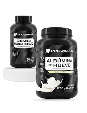 Set de suplementos alimenticios de creatina monohidrato y albúmina de huevo Prowinner