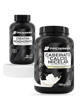Set de suplementos alimenticios creatina monohidrato y caseinato de calcio micelar Prowinner