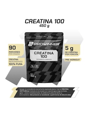 Set de suplementos alimenticios de creatina monohidrato y creatina 100 en polvo Prowinner
