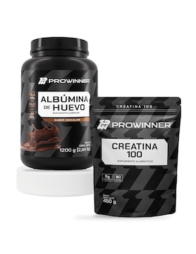 Set de suplementos alimenticios Albúmina de huevo chocolate y creatina 100 Prowinner