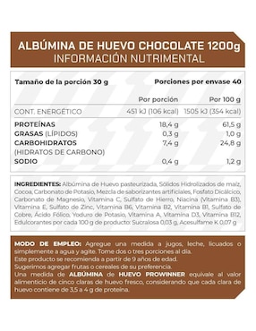 Set de suplementos alimenticios Albúmina de huevo chocolate y creatina 100 Prowinner
