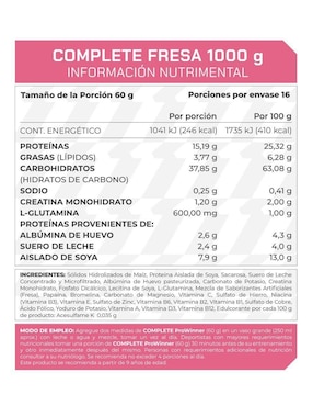 Set de suplementos alimenticios Complete fresa y creatina 100 Prowinner