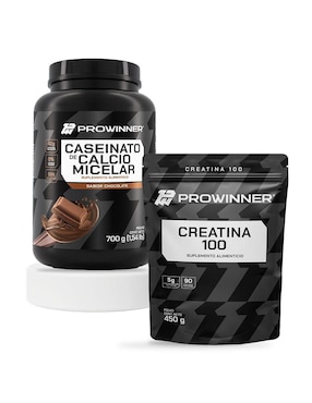 Set de suplementos alimenticios Caseinato de calcio micelar chocolate y creatina 100 Prowinner
